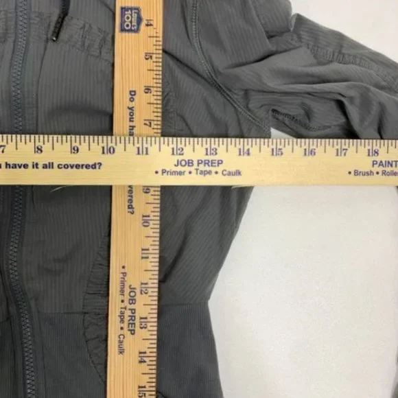 Lululemon Reversible Dance Studio Jacket Blurred Grey Zip Up Hooded Thumbholes 4 - Picture 8 of 16